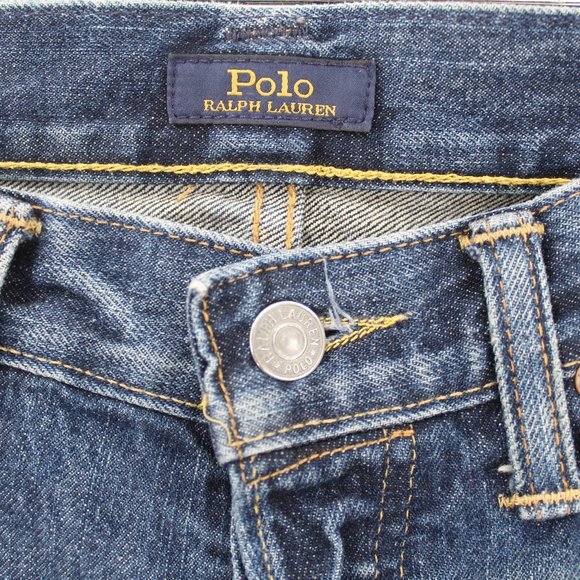 Polo Ralph Lauren Men's Blue Patch The Sullivan Slim Fit Distressed Jeans 32x30 - Picture 6 of 16